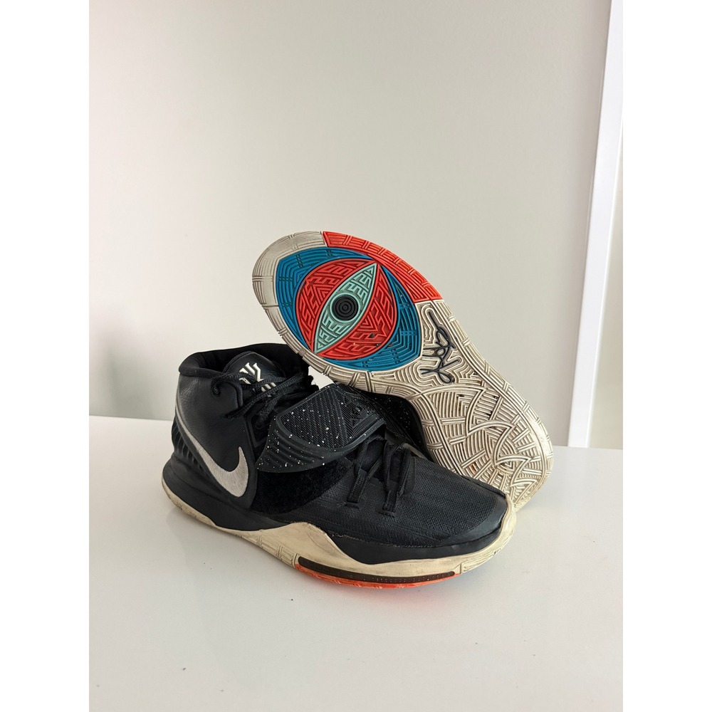 Nike Kyrie 6 Basketball Shoes Mens 12 Black BQ4630-001 Mid Top Strap Sneaker